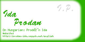 ida prodan business card